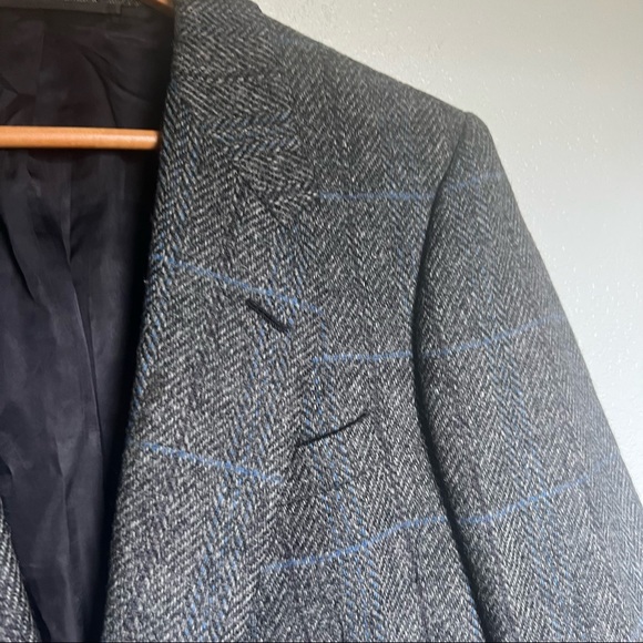 🌻SOLD Hickey Freeman Herringbone Gray Tweed Blazer Sport Coat Jacket Unisex - Picture 2 of 8